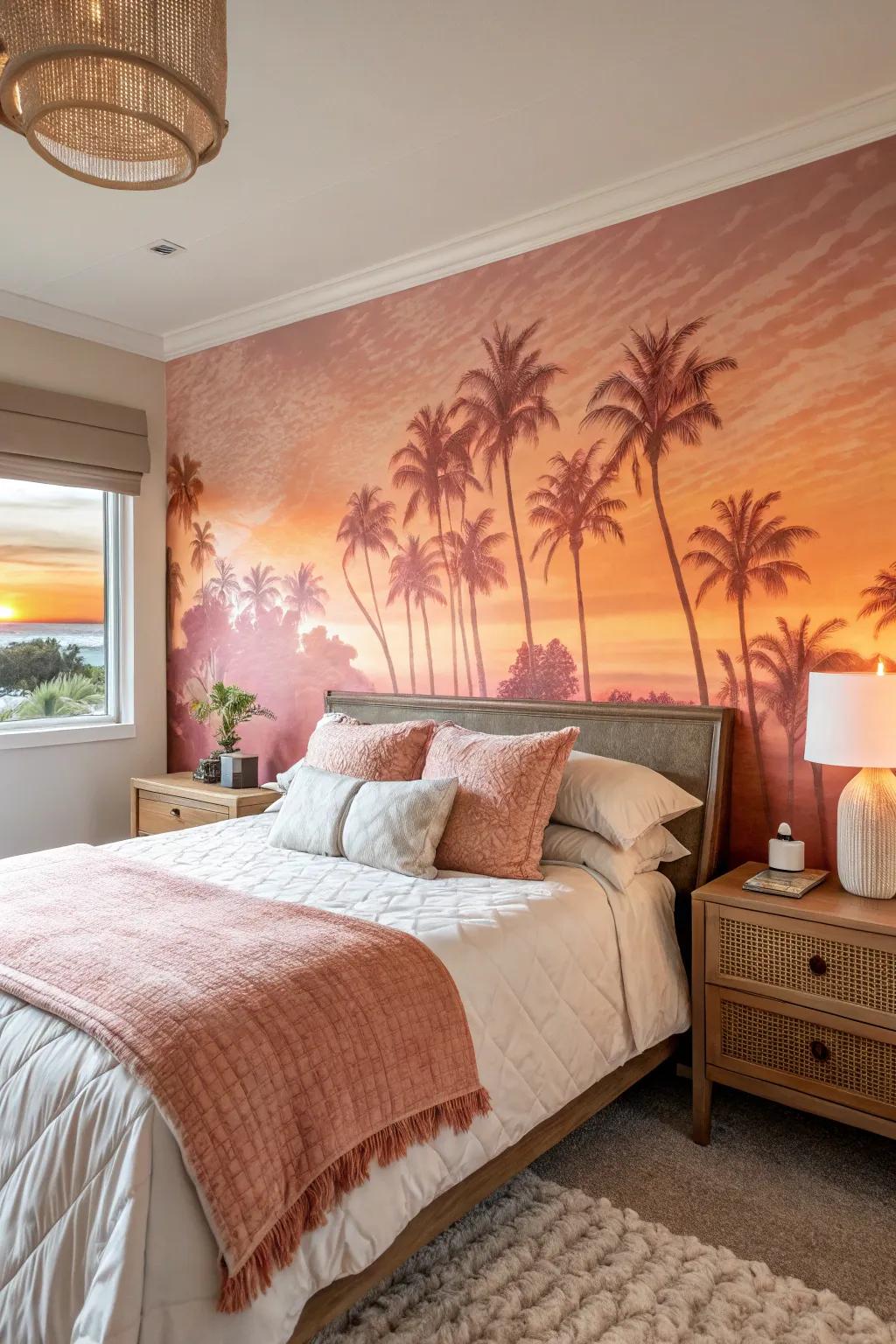 Welcome the calming allure of a seaside sunset indoors.