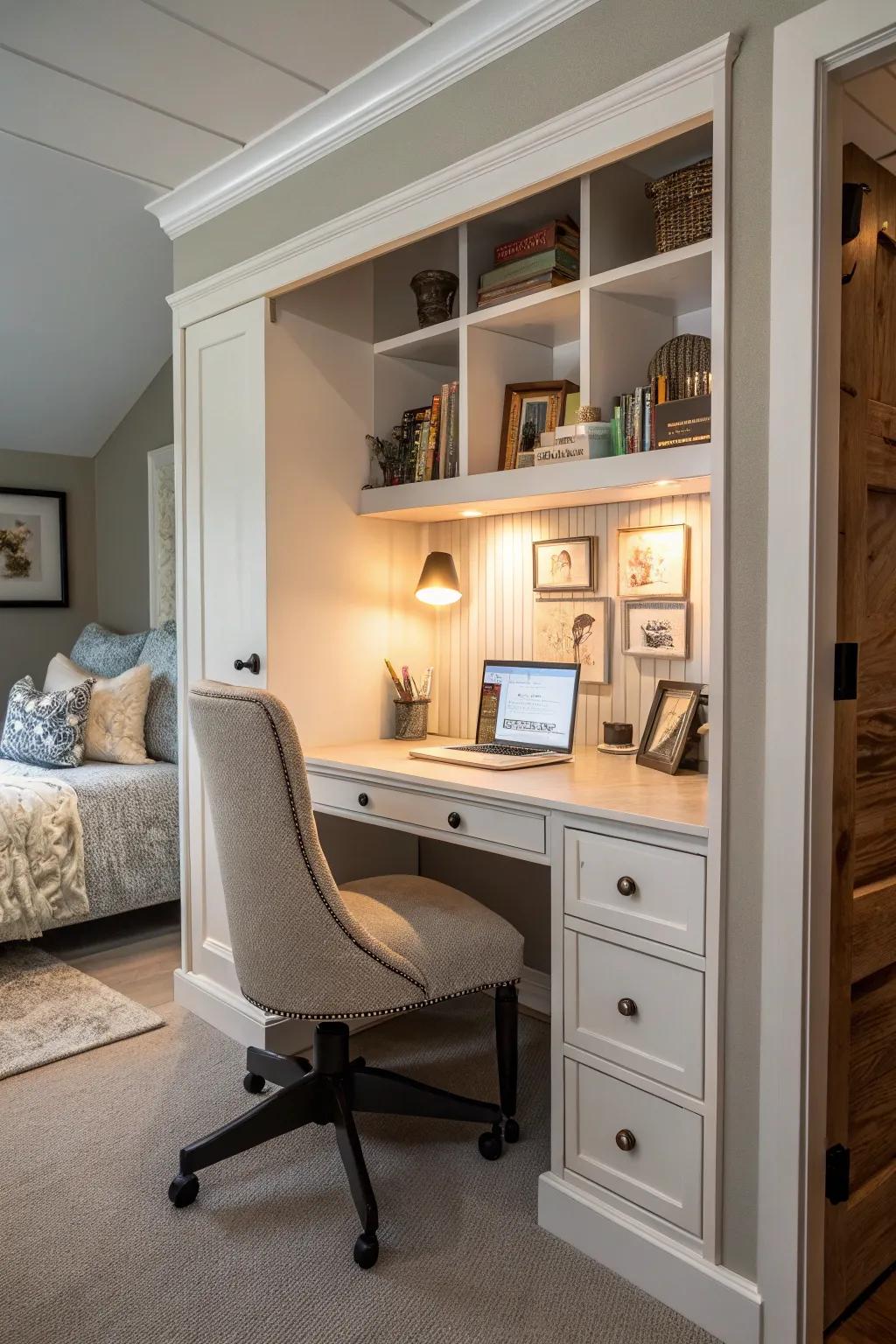 Transform an alcove into your personalized workspace.