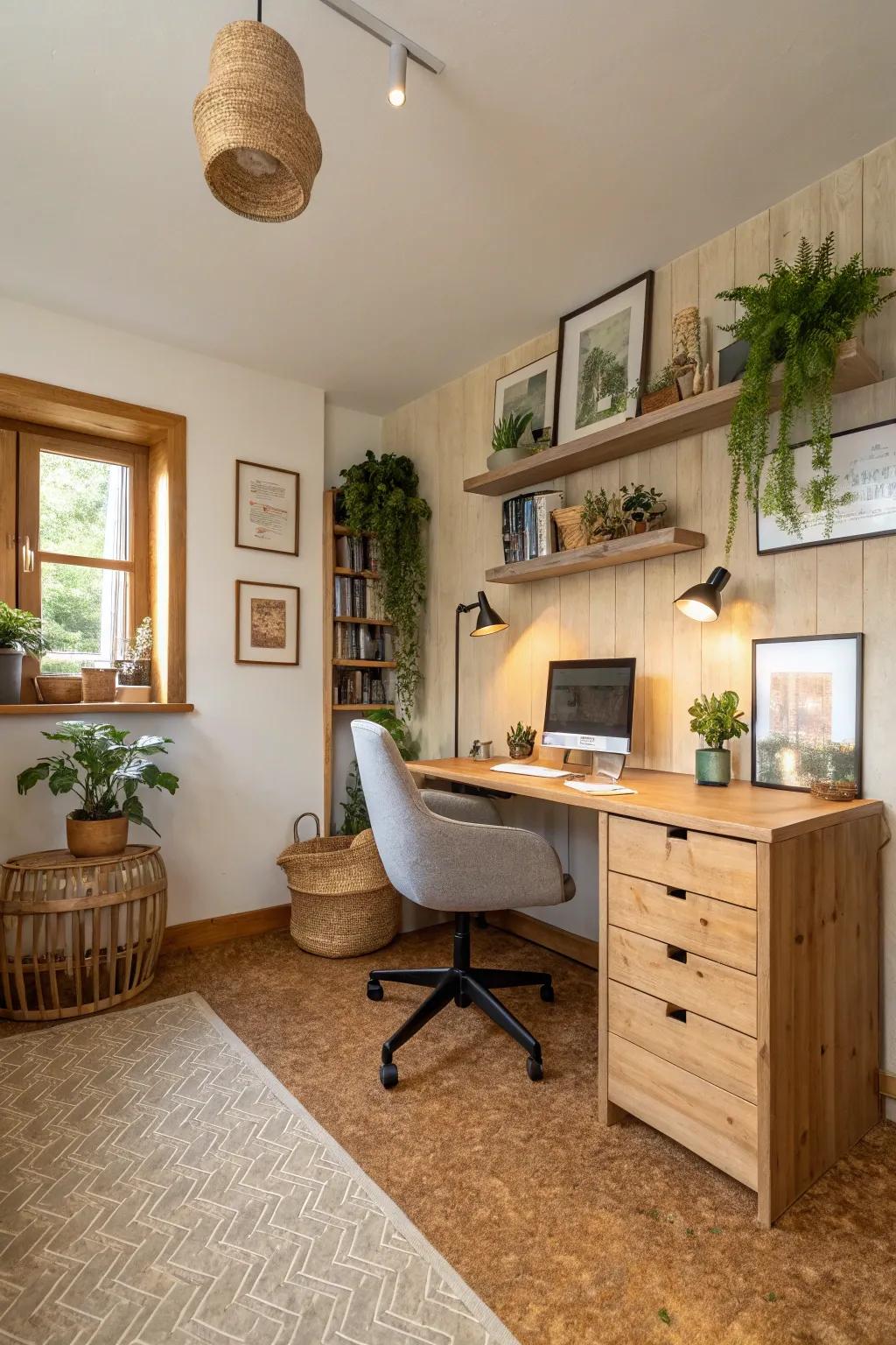 Cork flooring offers sustainable comfort with innate warmth.
