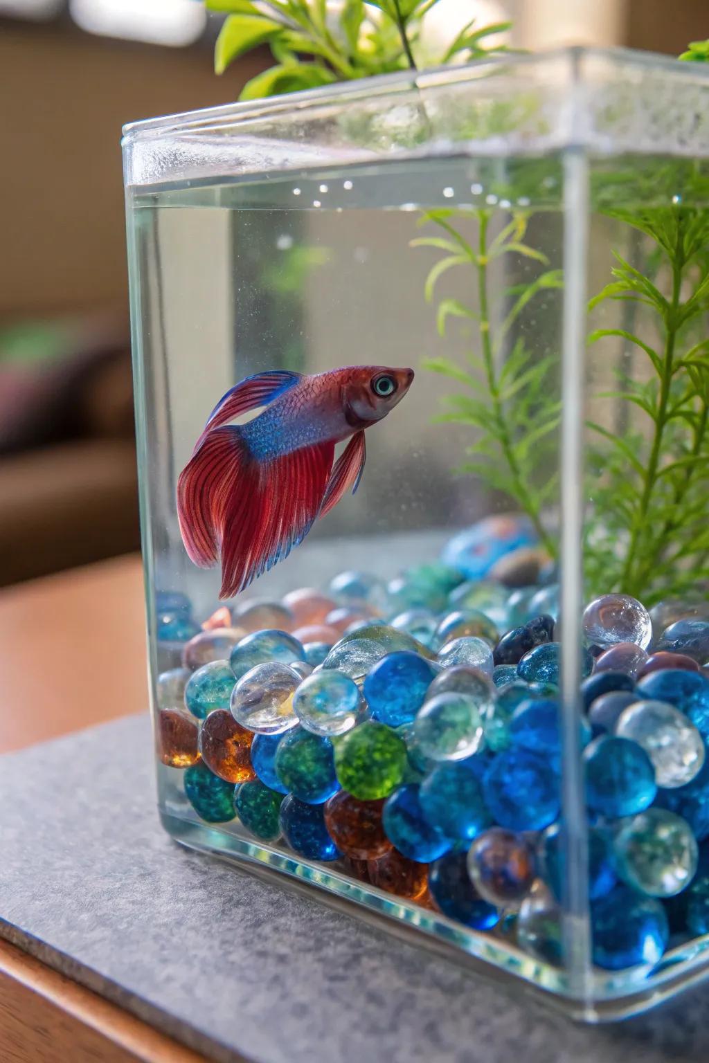 Incorporate a lively atmosphere via vibrant glass orbs.