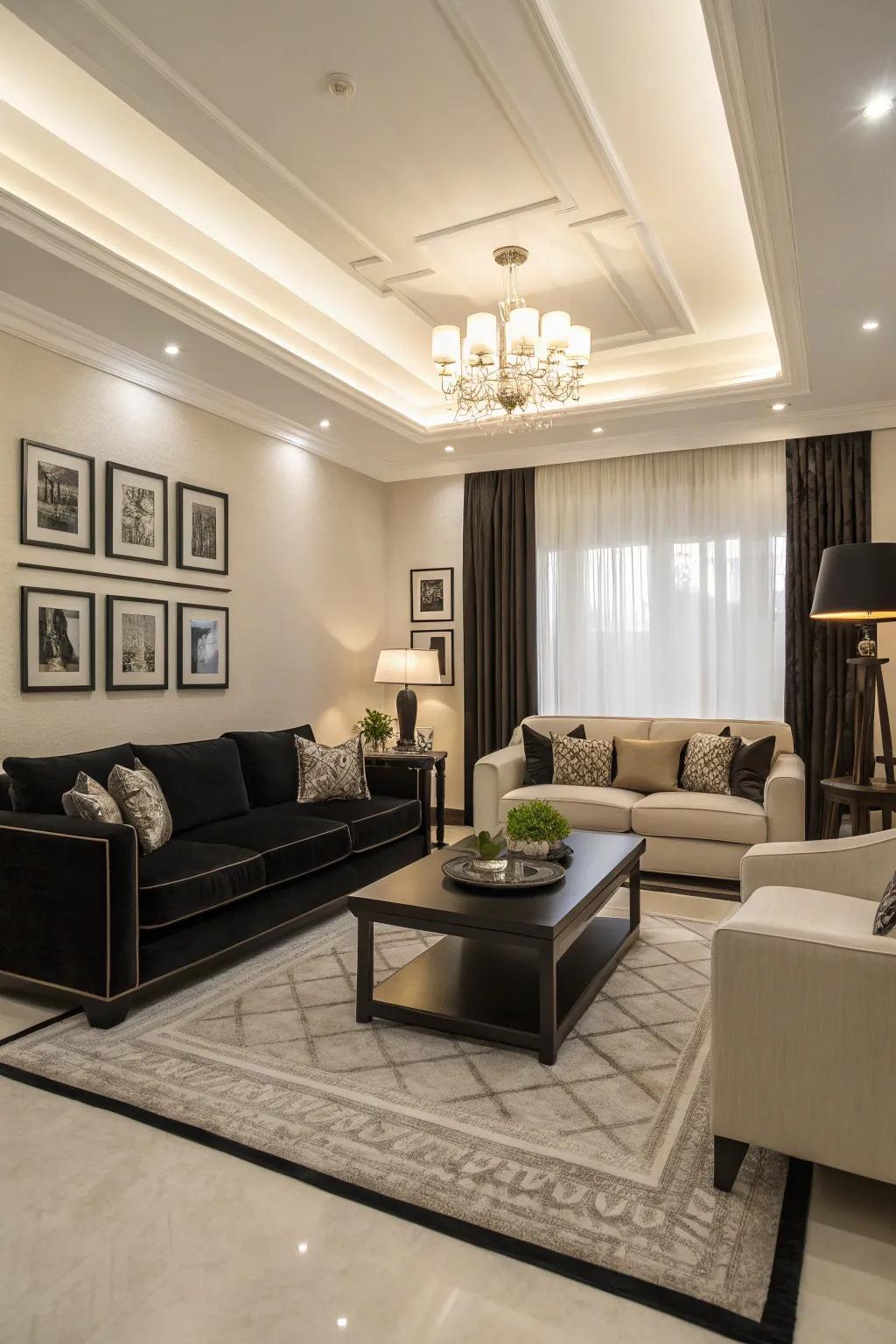 Consistent designs bring a sense of balance and harmony to the living space.