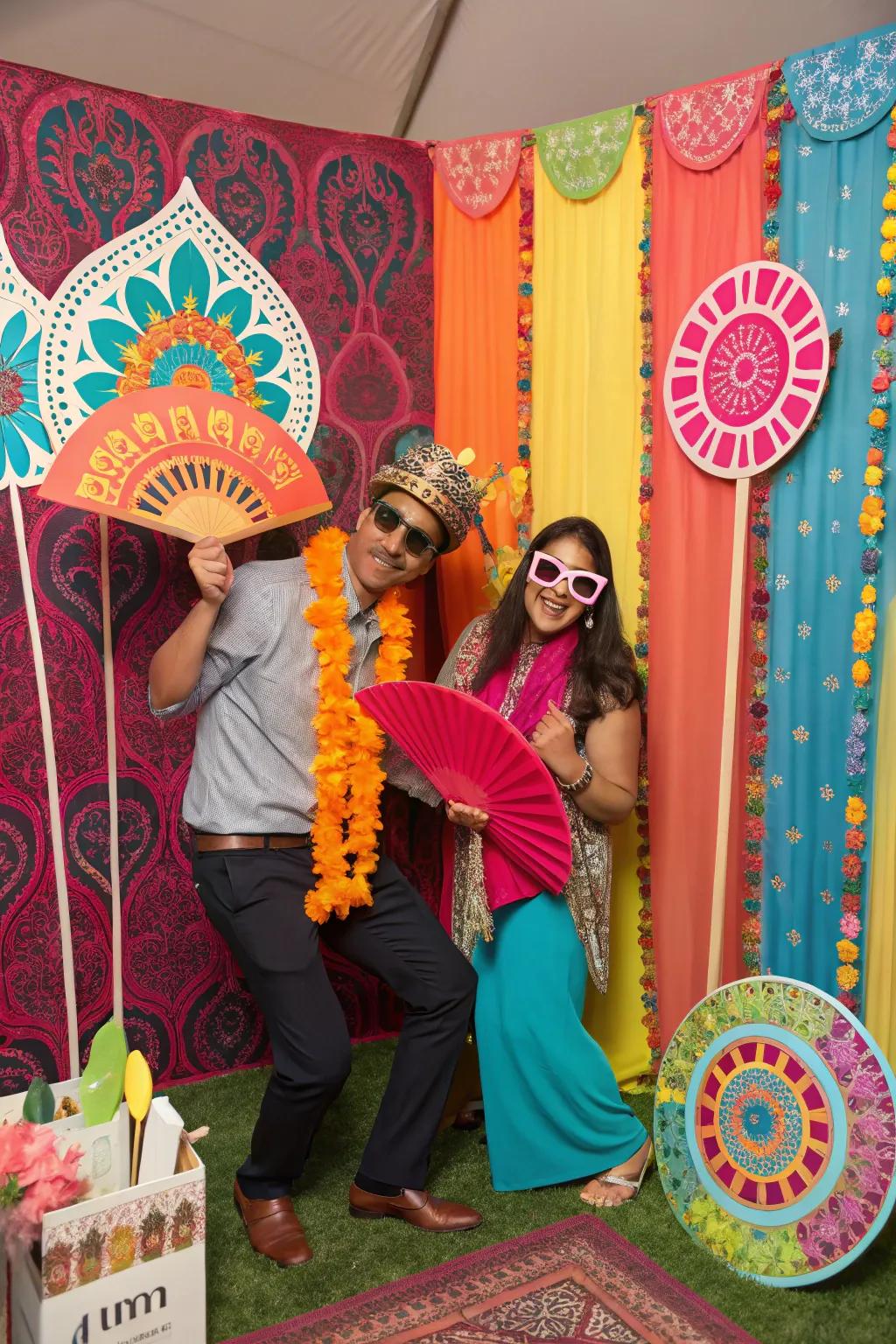 Capture memories with a fun and colorful photobooth.