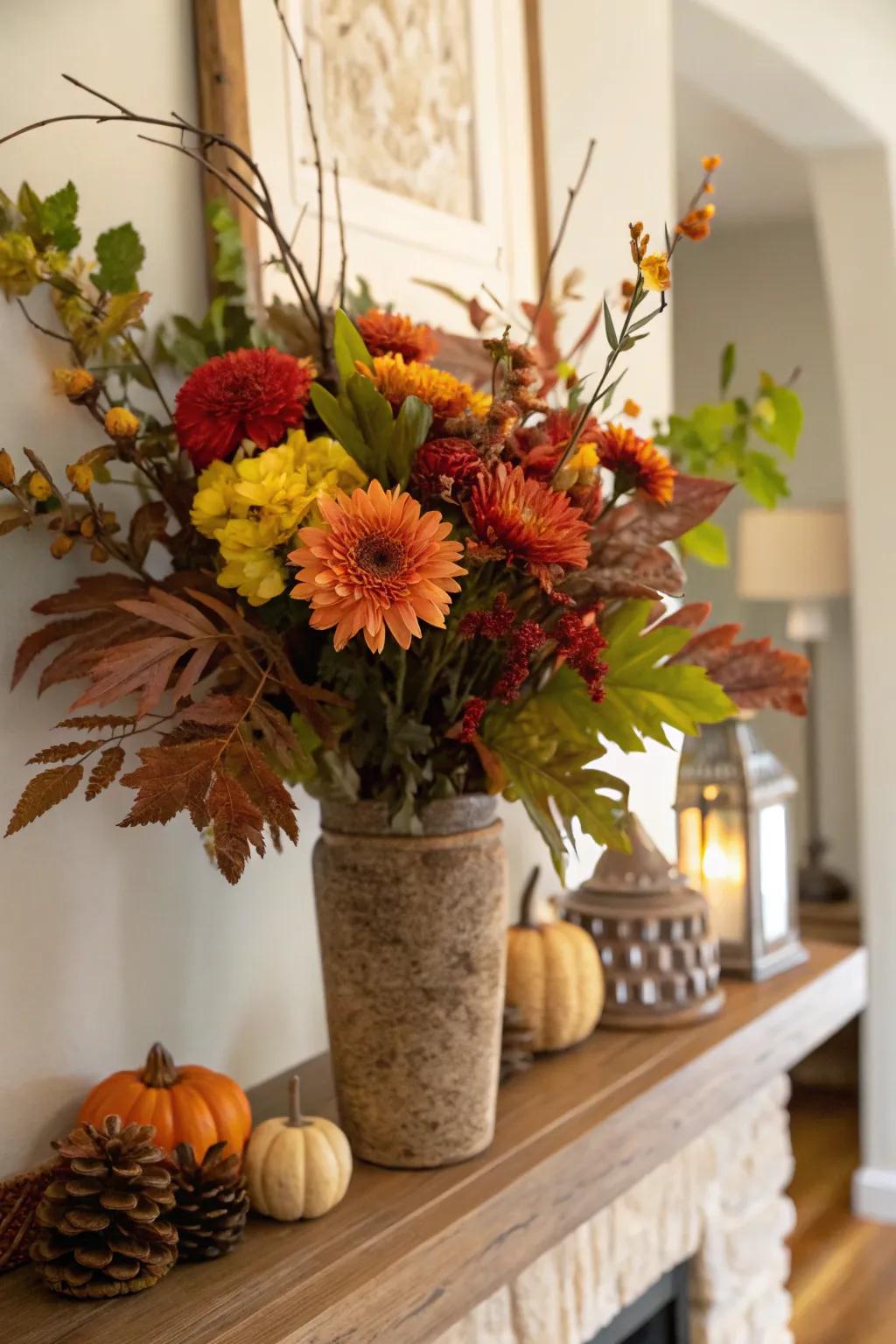 Time-of-year arrangement capturing the essence of fall.