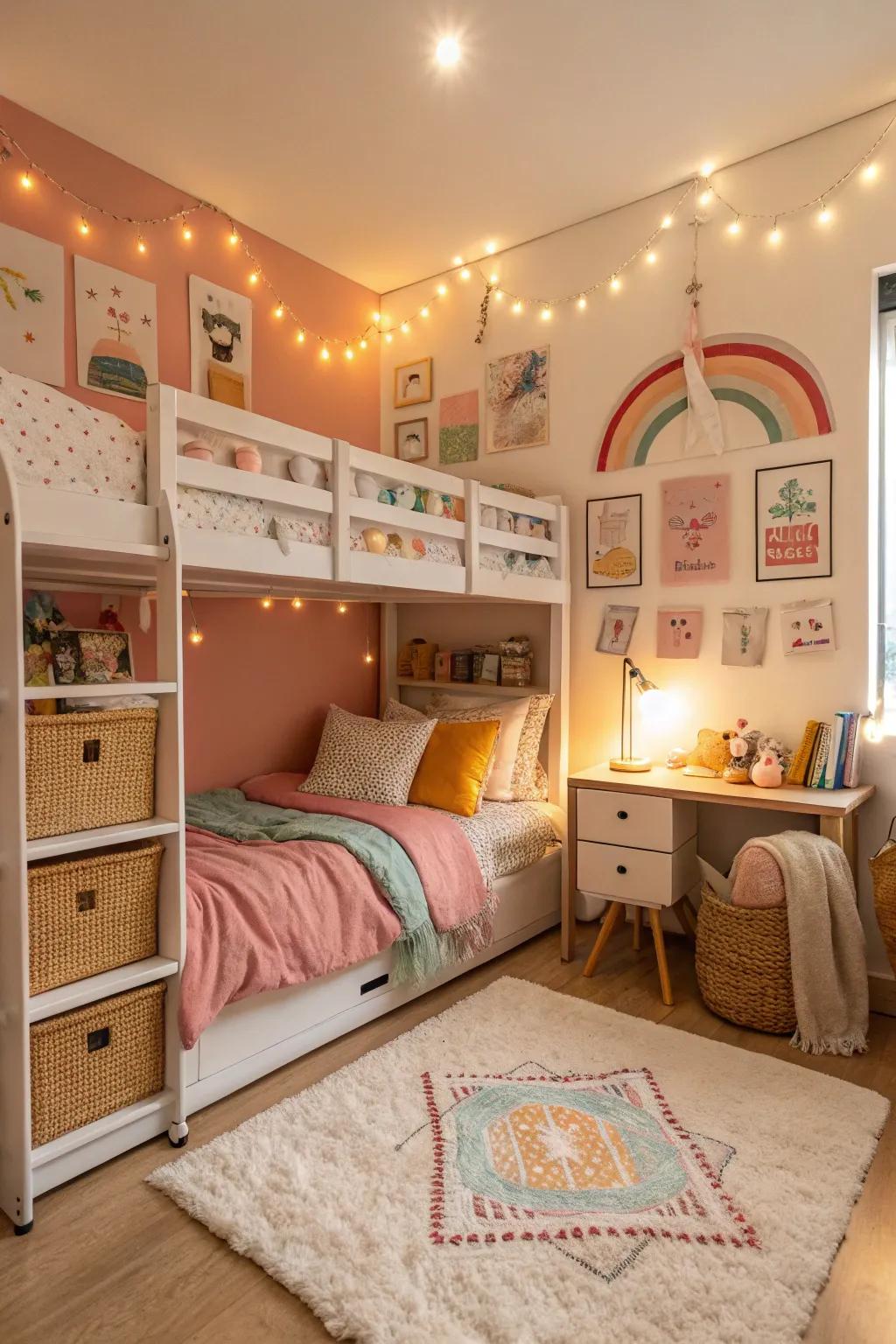 A shared space is made more comfortable and warmer with soft textiles.