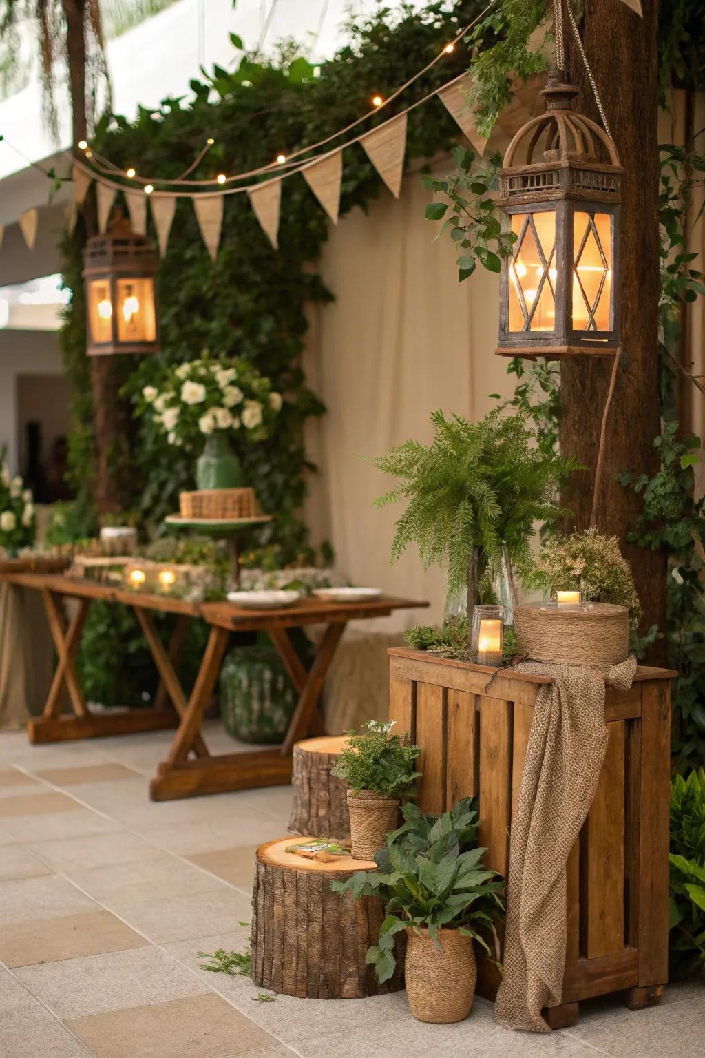 Natural shades induce a soothing and earthy setting.