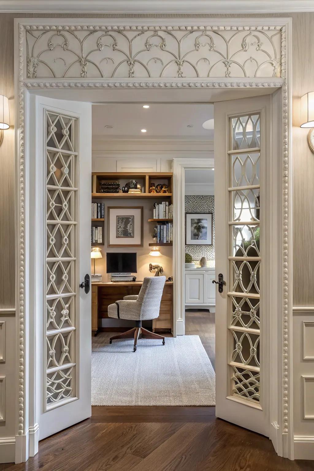 Tiered jamb layouts enrich texture and visual interest.