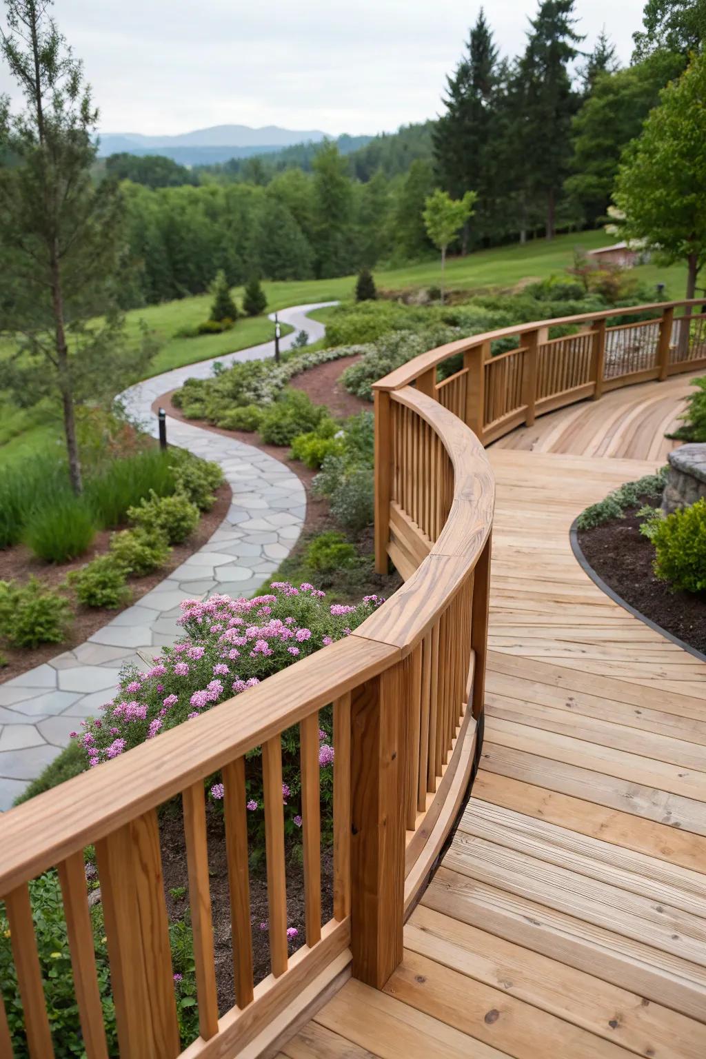 Introduce a hint of elegance using rounded railings.
