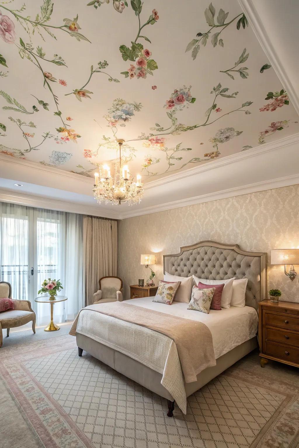 Patterned ceilings create a distinctive visual attraction.