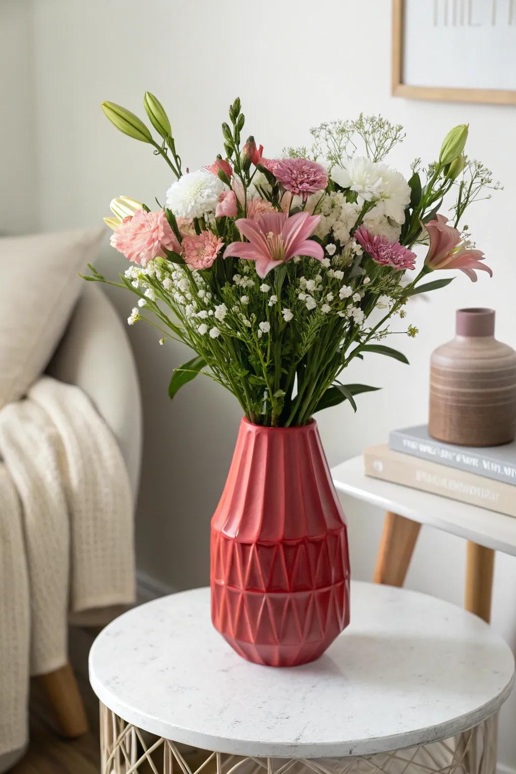 Modern ceramic vases introduce a stylish element to any area.