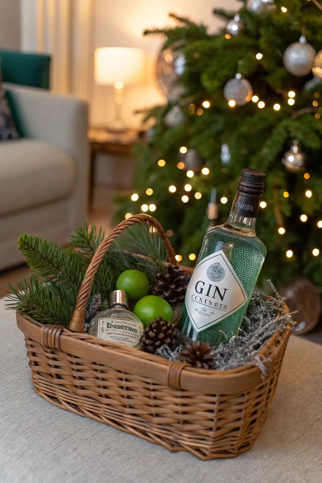 An invigorating clear spirit arrangement that embodies the essence of Christmas.