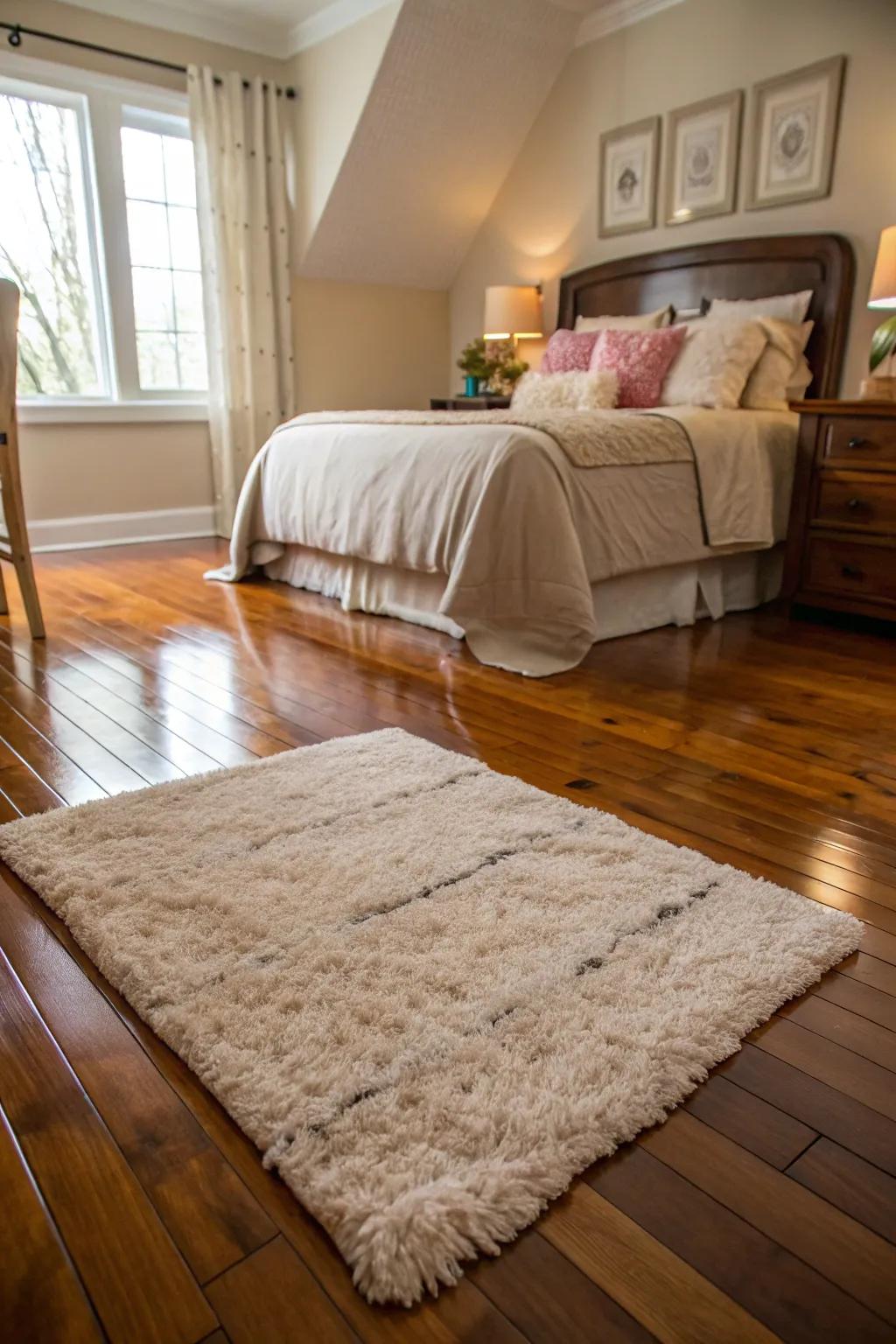 A plush floor covering adds warmth and unites the room.