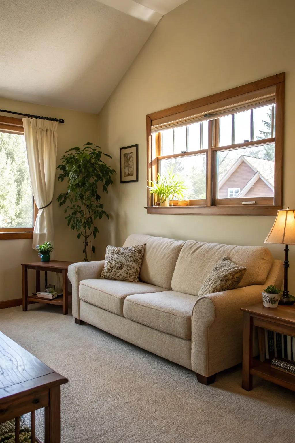 A neutral sofa that blends seamlessly into any decor.