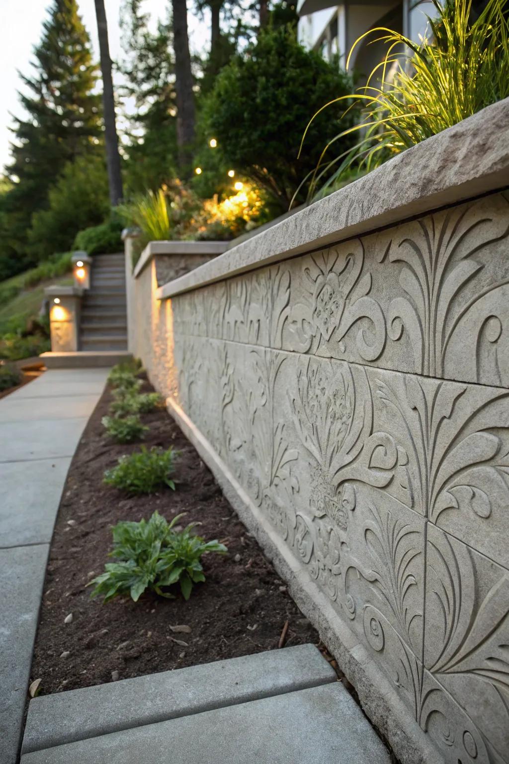 Textured finishes impart a touch of sophistication to concrete structures.
