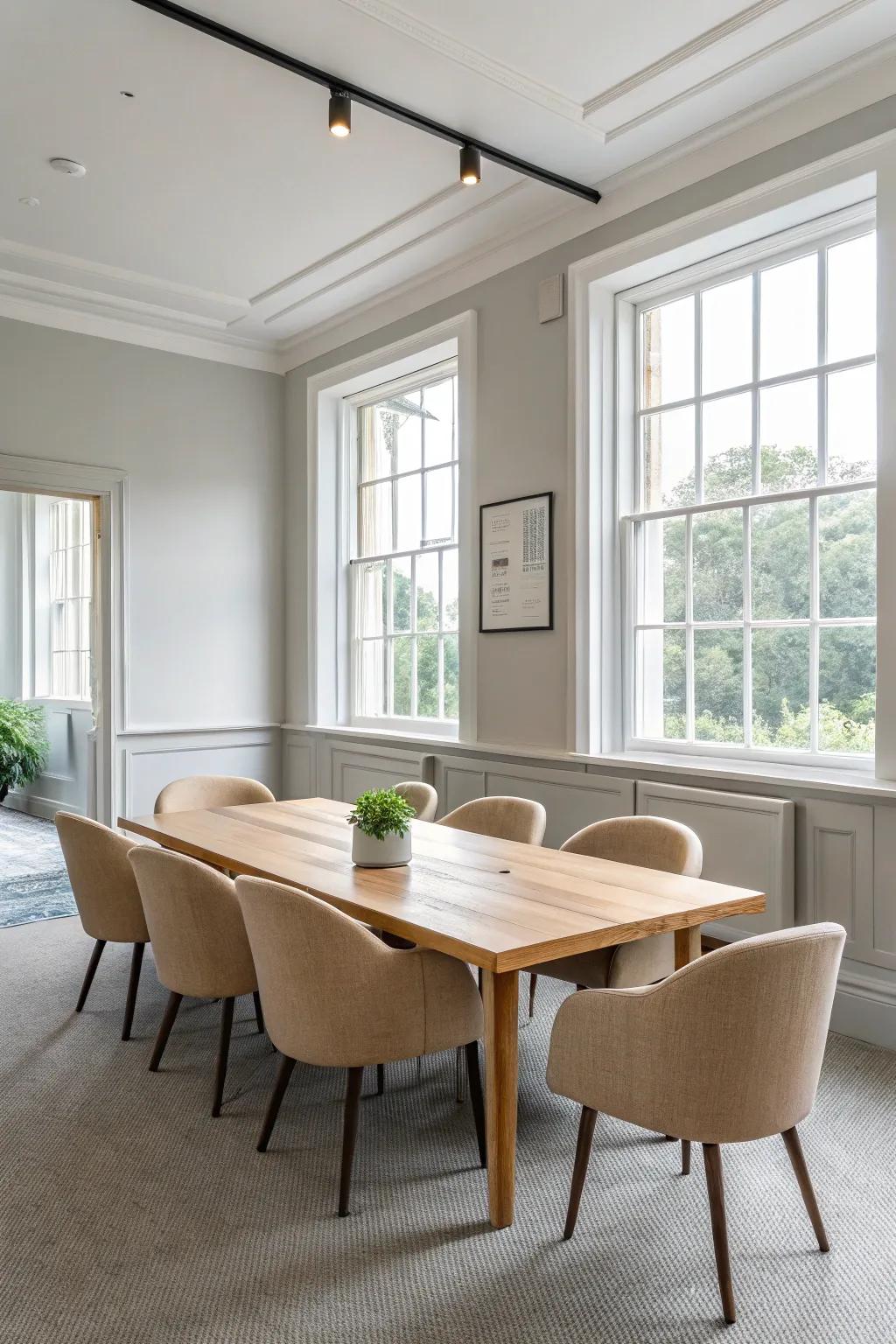 Muted tones promote a peaceful and business-like environment.