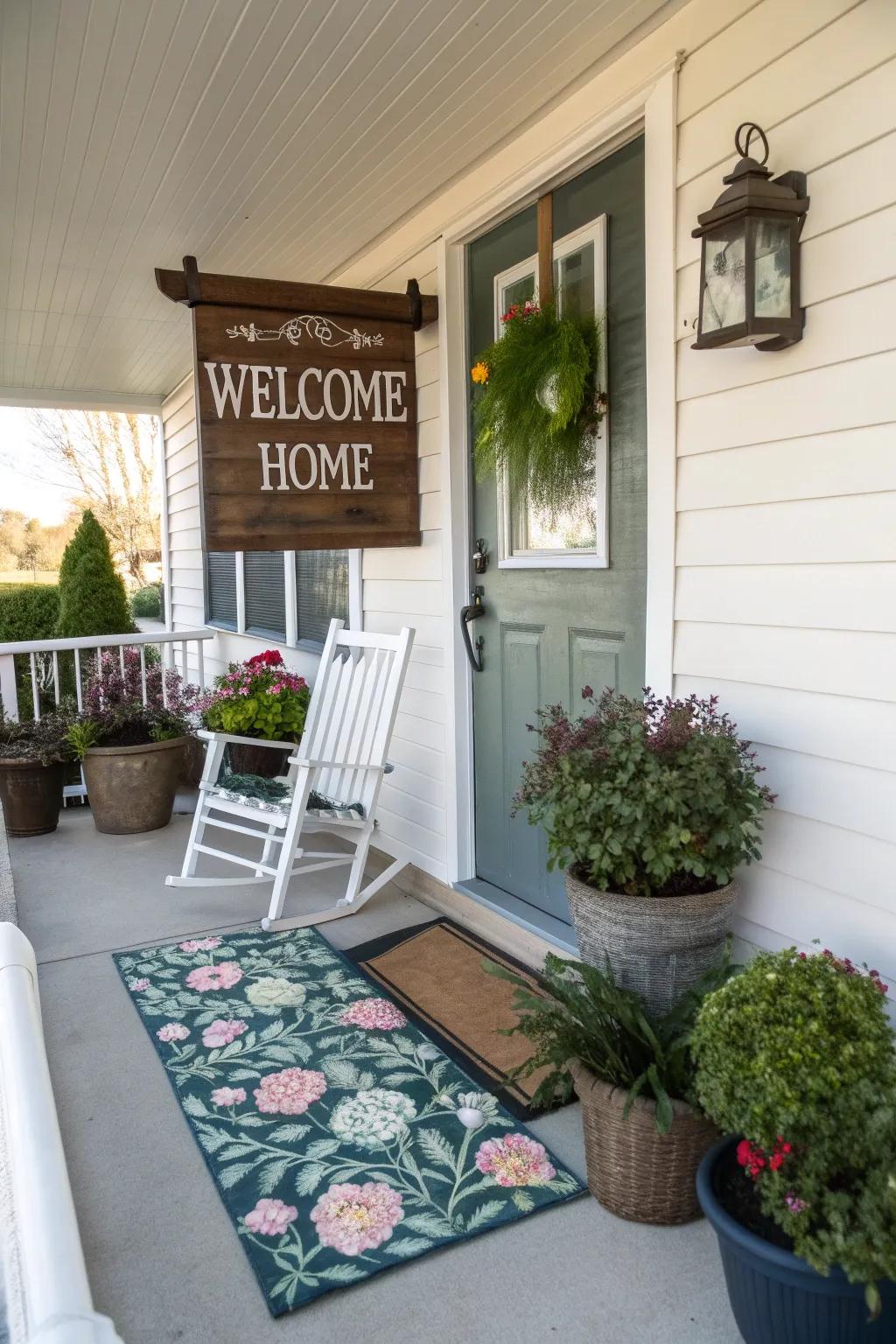 Personalized decor makes your porch feel like home.