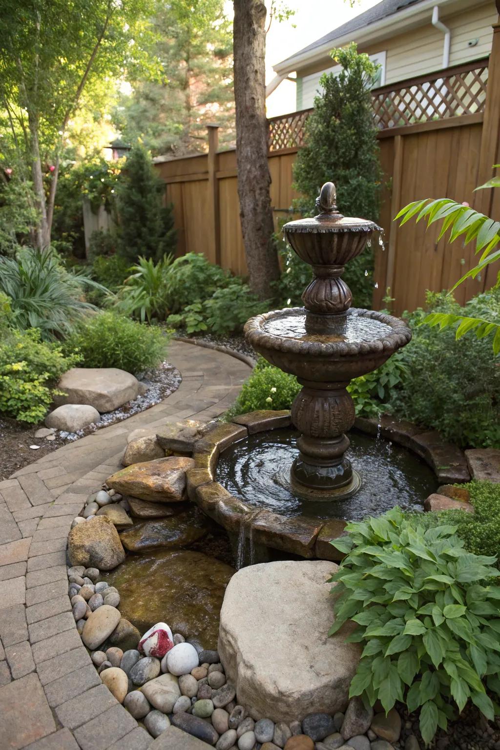 Water features bring a sense of calm to outdoor environments.