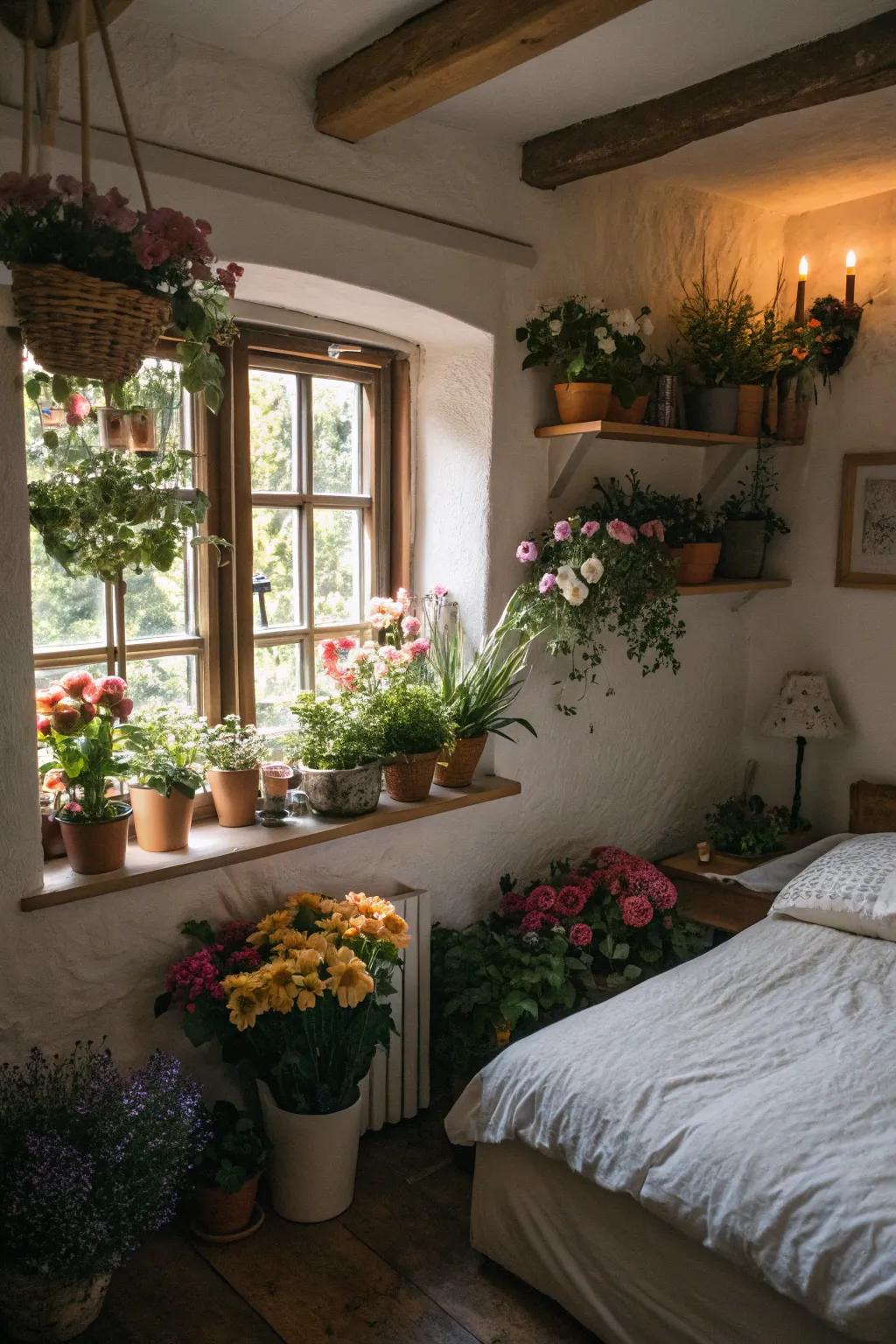 Botanical elements breathe life and hue into interior spaces.