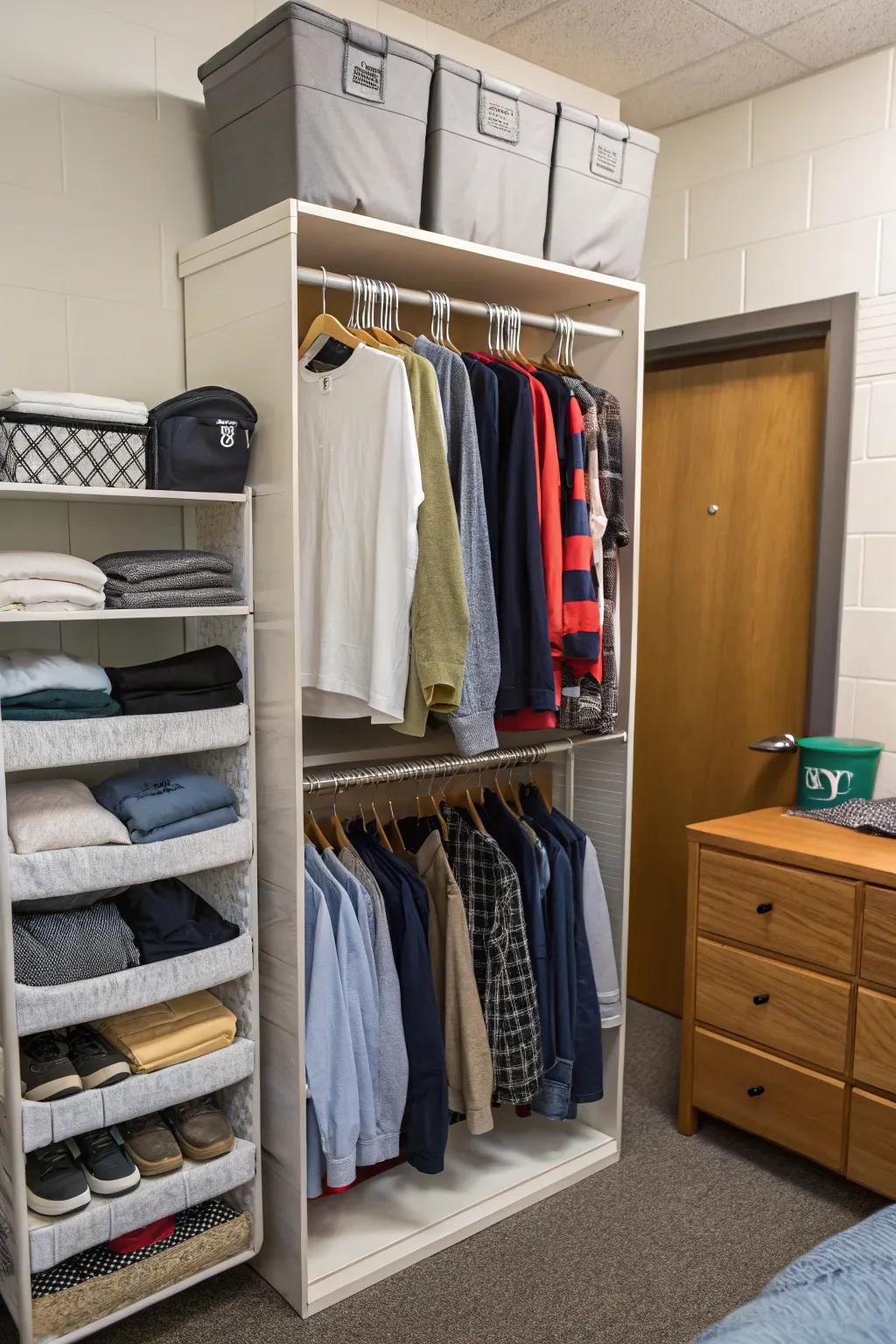 Optimize your closet area with intelligent arrangement.