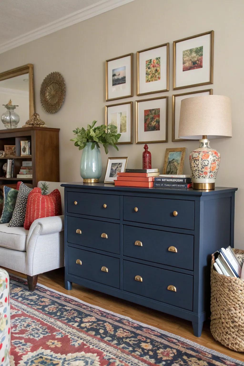 A daring dresser shade can produce an unforgettable impression.