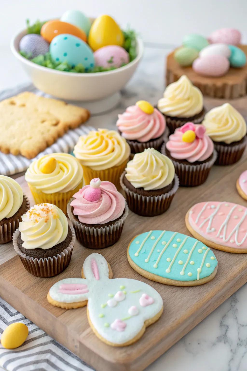 A captivating dessert board designed to fulfill any sweet craving this Easter.