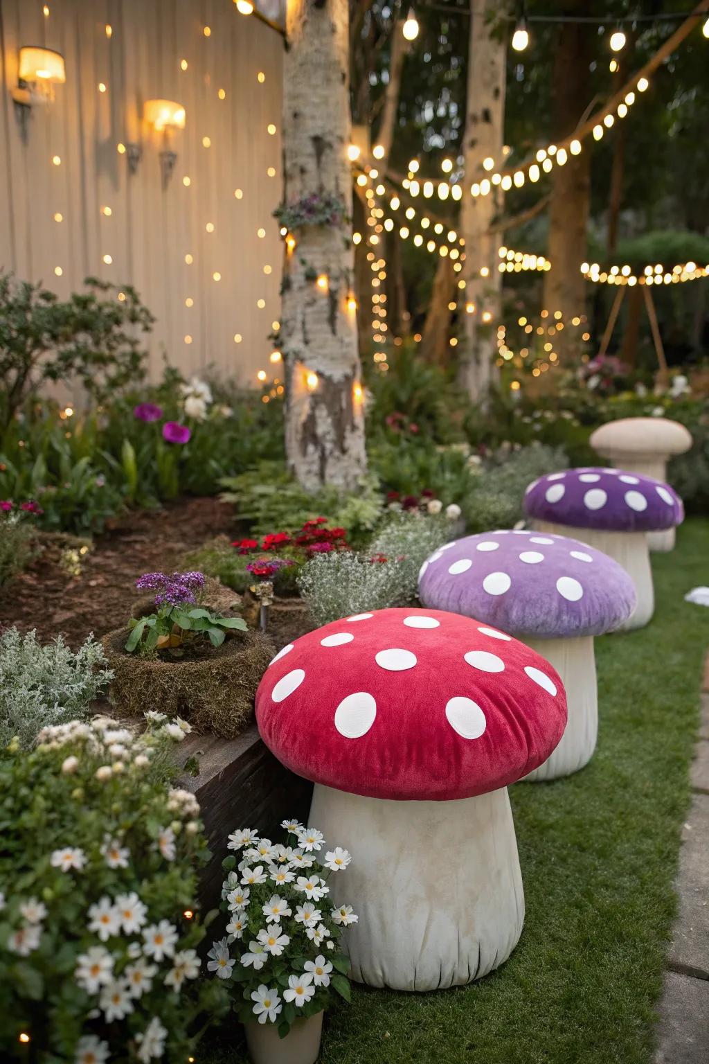 Mushroom seats inject allure and functionality.