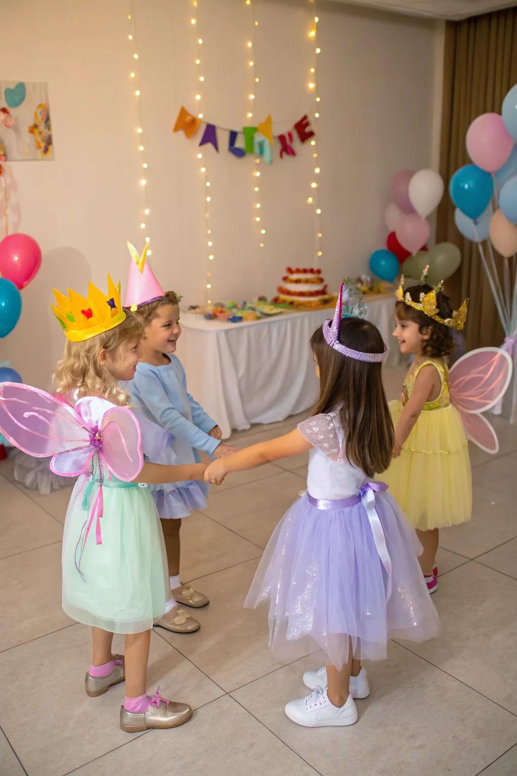 Transform young attendees into fairies using magical garments.