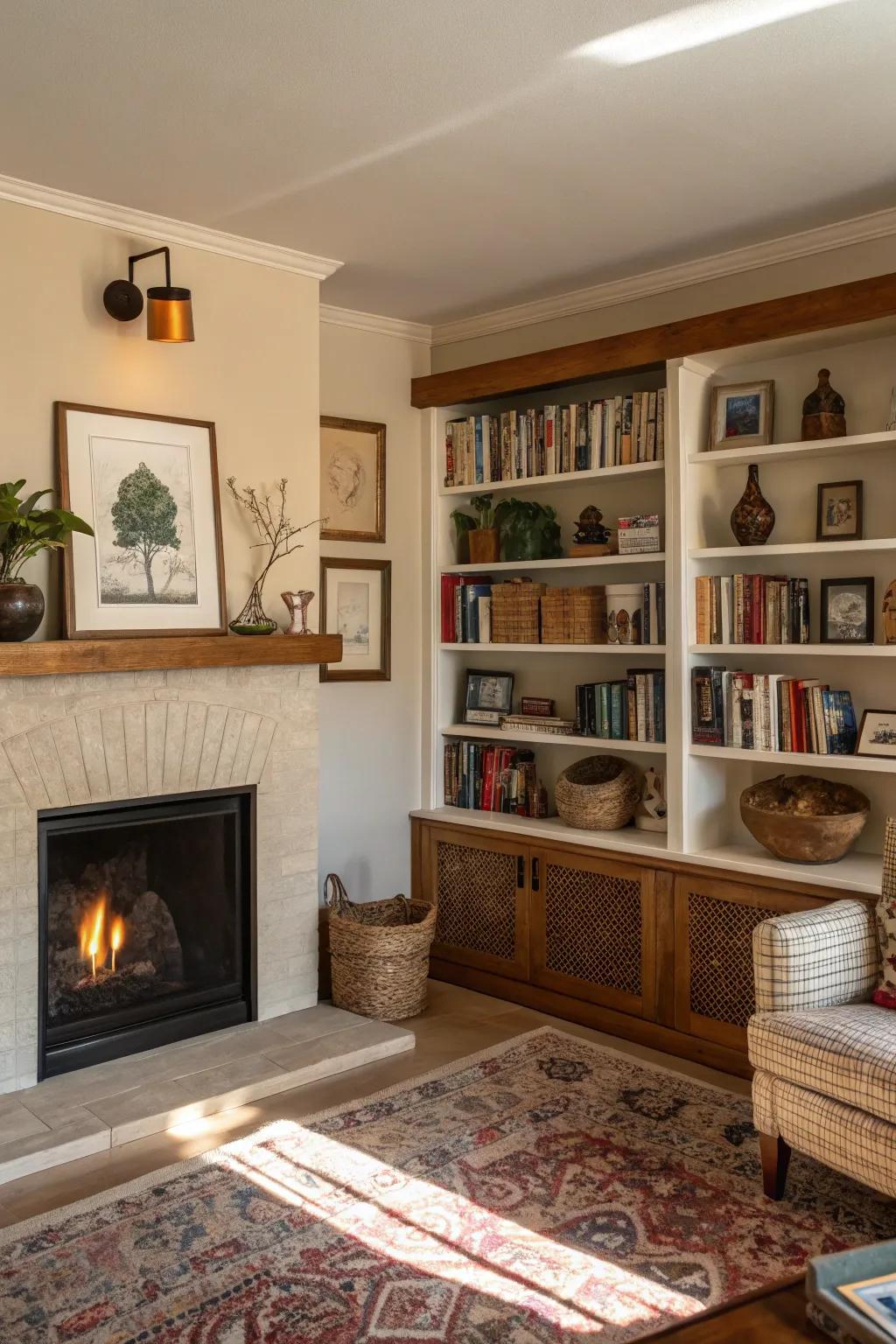 Produce an artistic presentation with a combination of volumes and decor.
