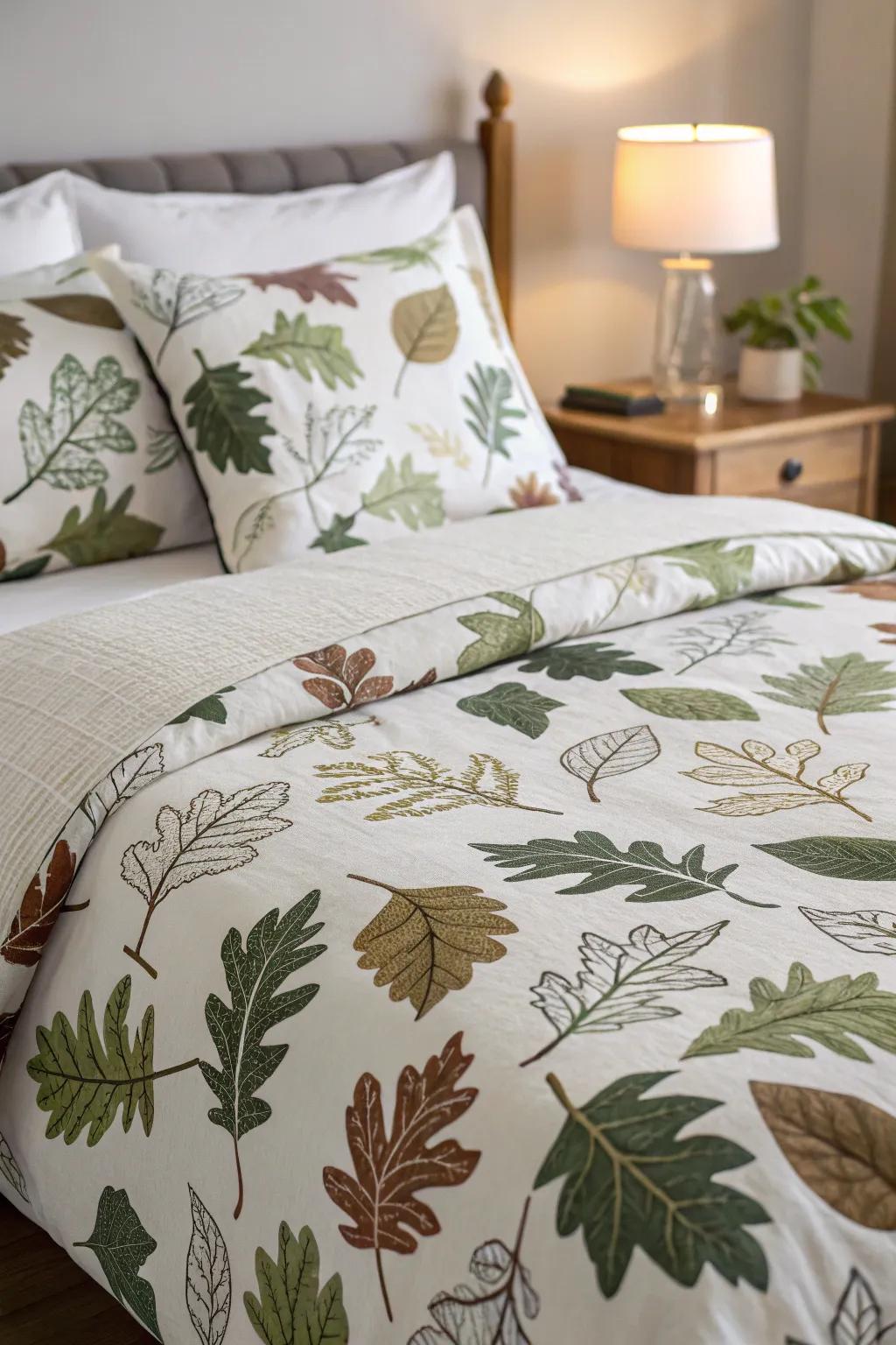 Woodland-themed bedding pulls the decor together.