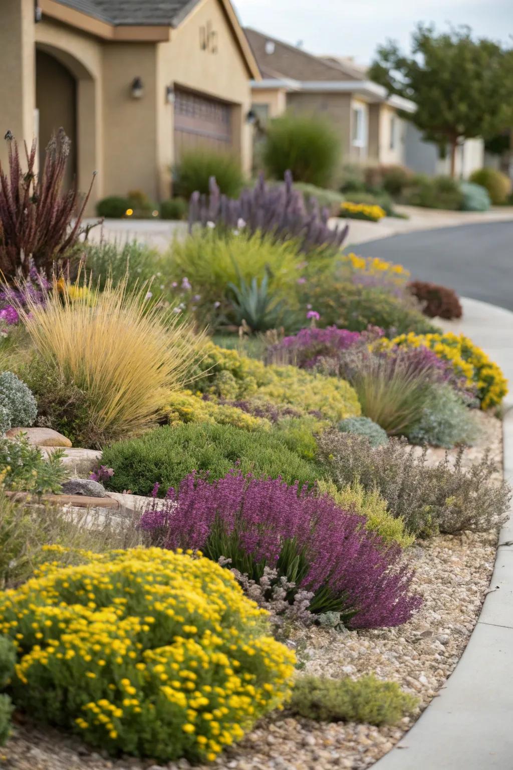 Chromatic contrast breathes life and vigor into xeriscape compositions.