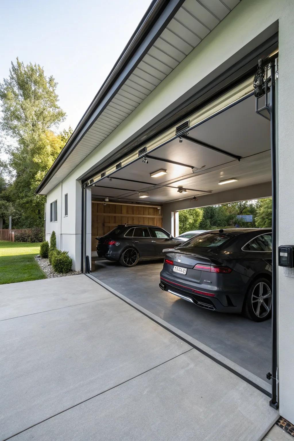 A useful car shelter addition provides extra sheltered parking.