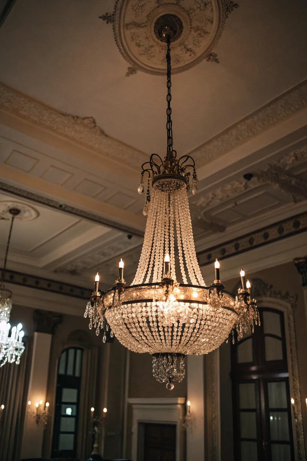 A candelabra that illuminates the area with gothic charisma.