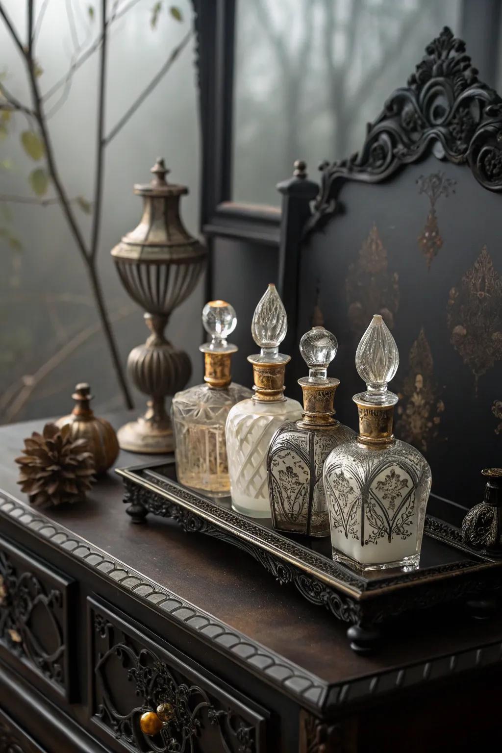 Ornate aroma vessels impart charm and grace.