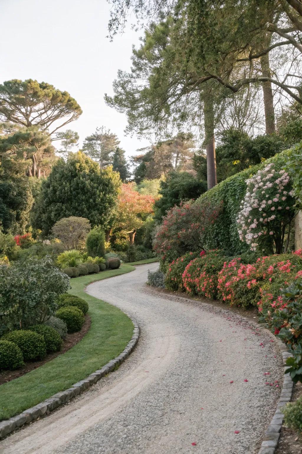 Winding routes infuse a vibrant and hospitable charm into pathways.