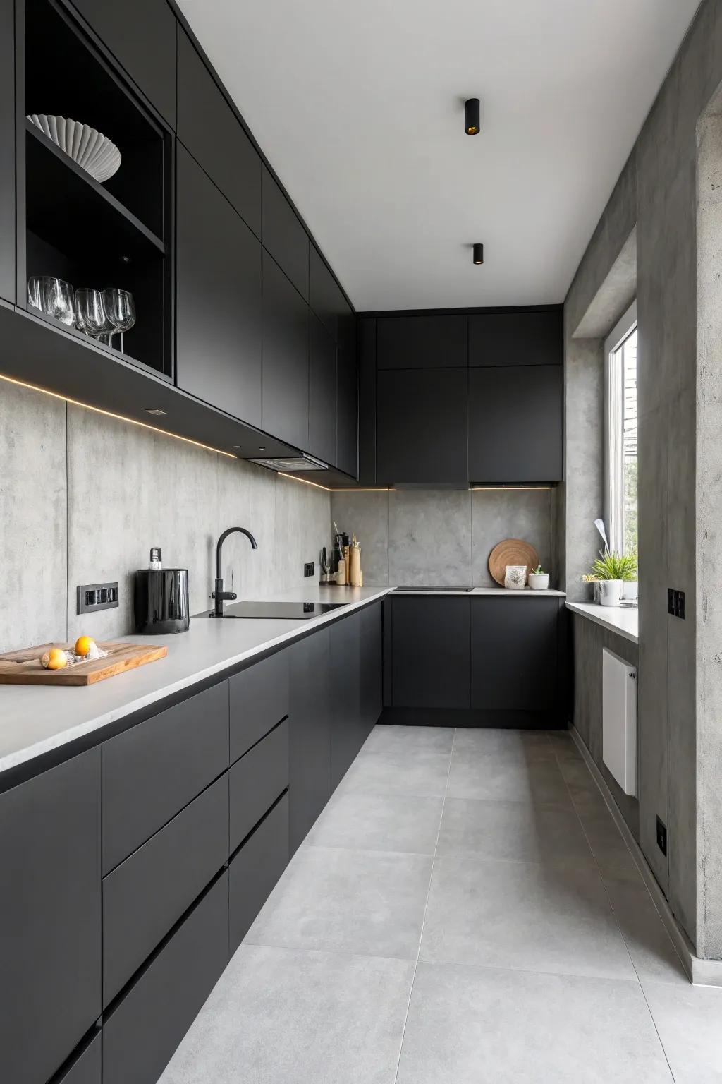 Simple decor keeps the kitchen sleek and uncluttered.