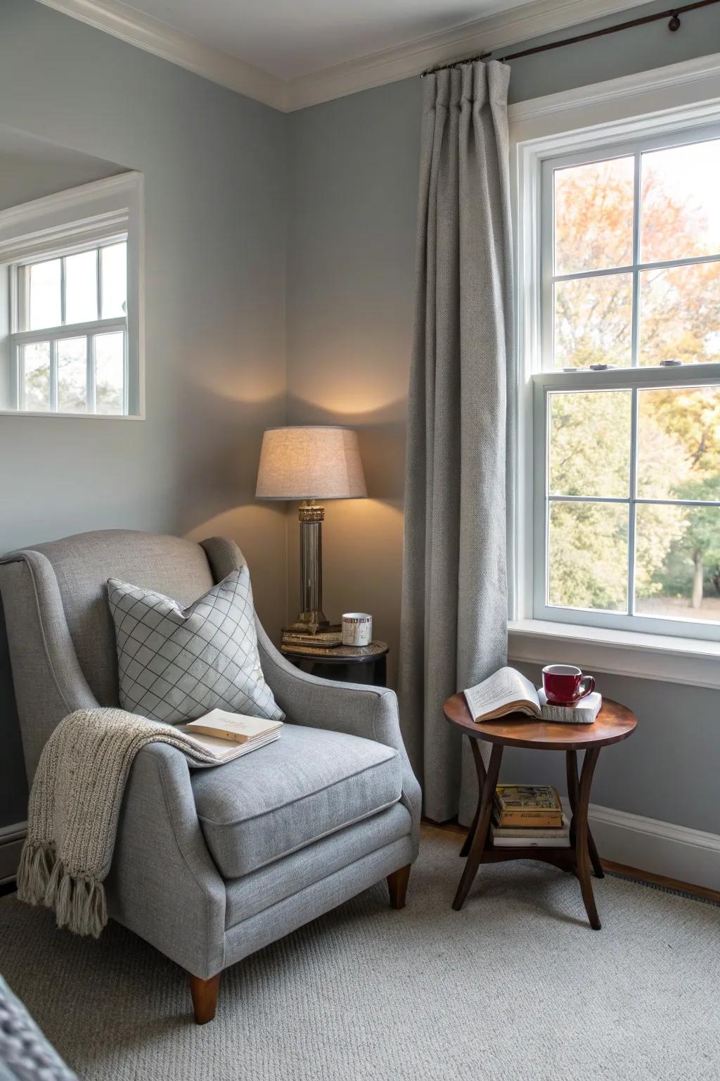 A secluded nook designed for serene moments filled with relaxation and diversion.