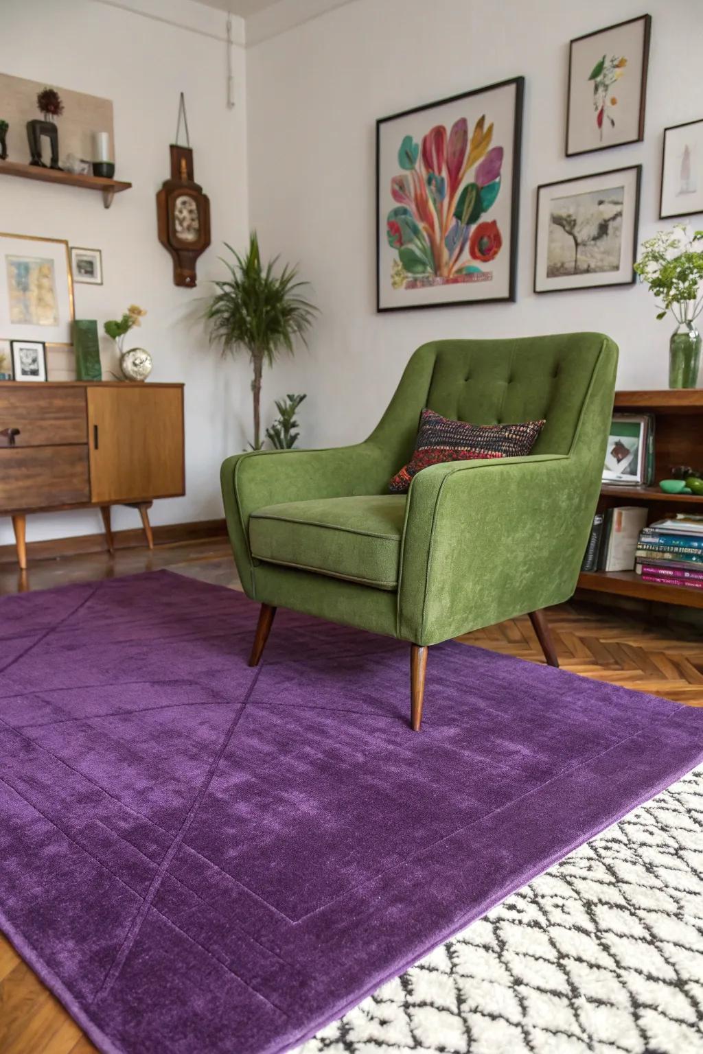 A varied blend of bygone and modern components in the parlor.
