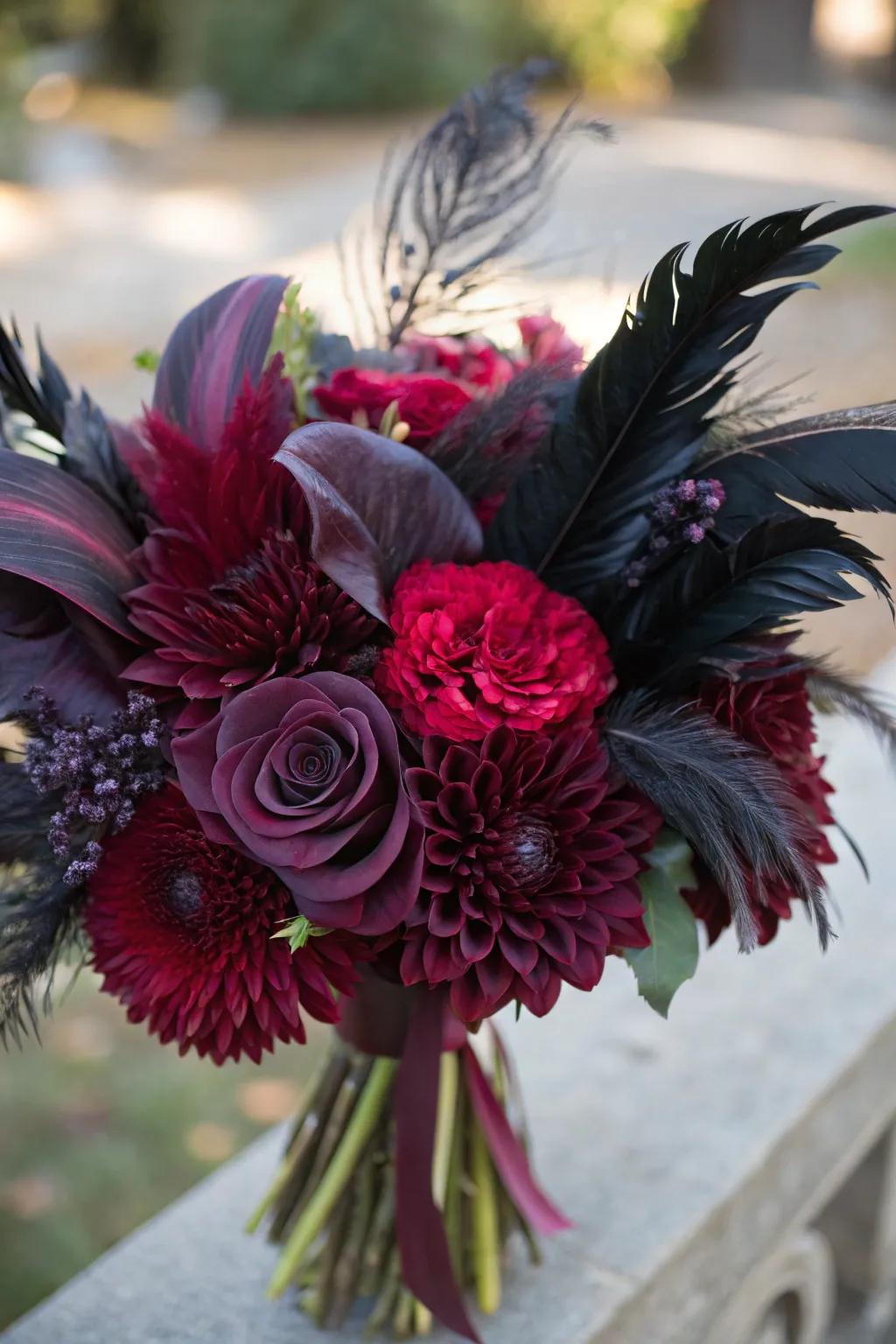 Moody florals bring an air of mysterious elegance.