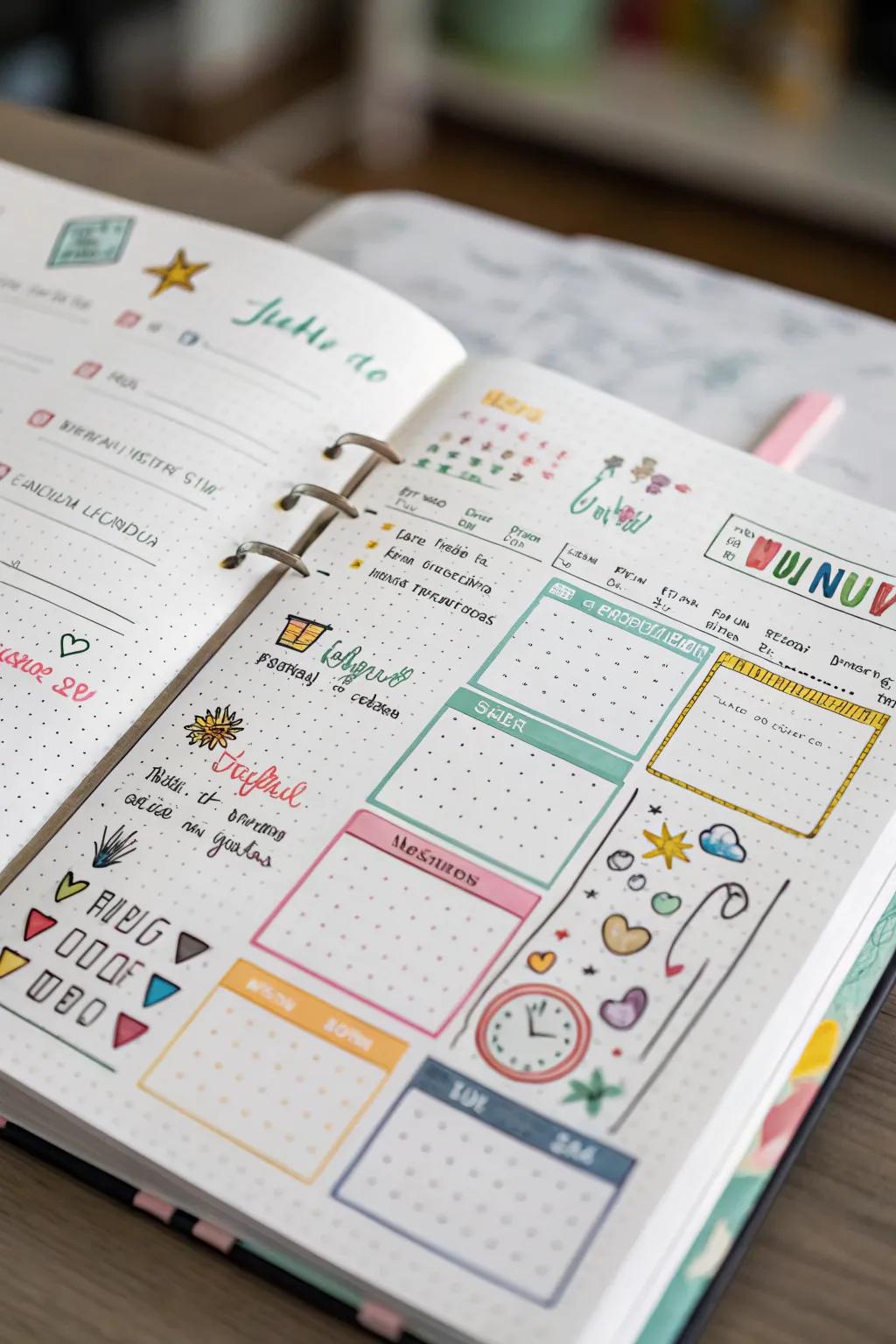 Merge headers smoothly into your bullet journal layouts.