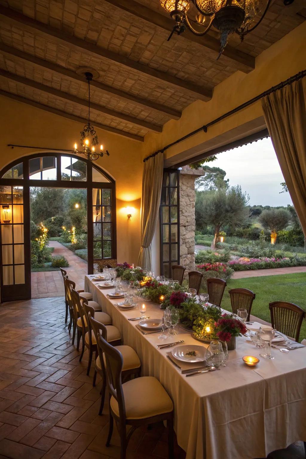 A roomy eating area conceived for unforgettable meals.