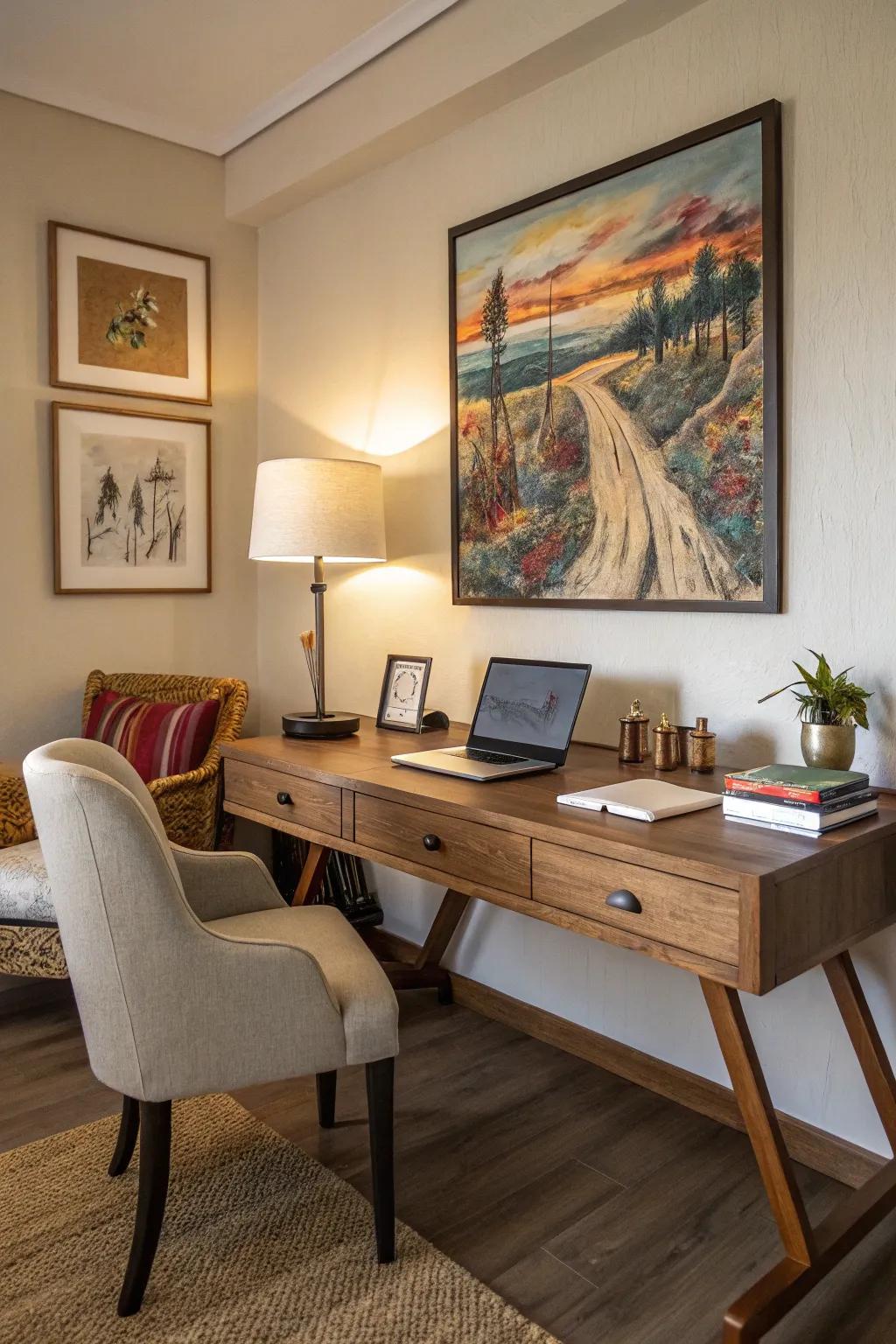 Accent lights draw attention to your treasured pieces.