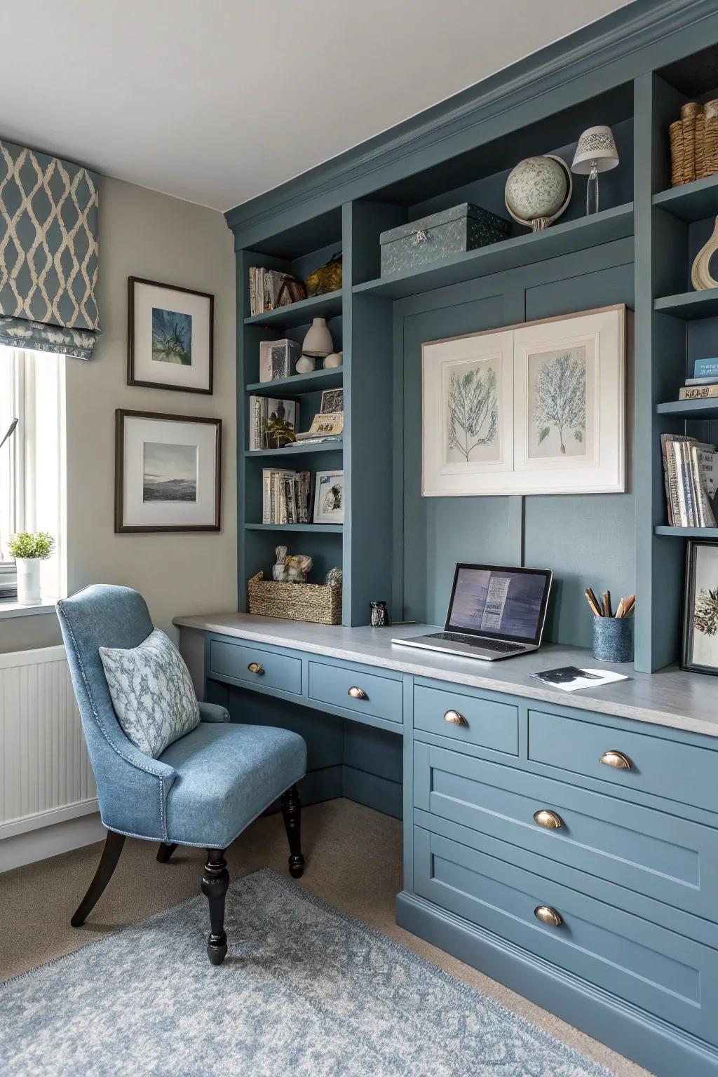 A unified palette ties the space's visual components together.