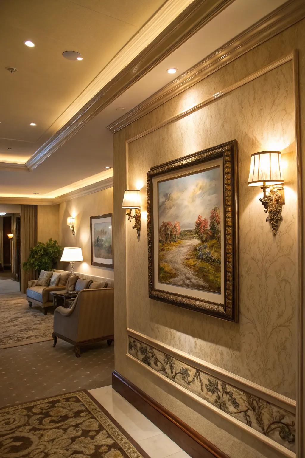 Lighting accentuates the beauty of your walls