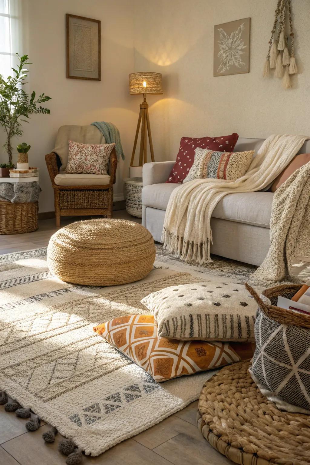 Textures enhance warmth and dimension.