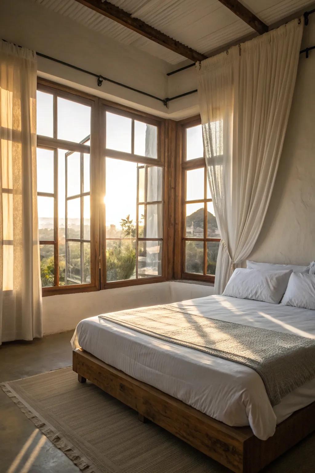 Natural light enhances the airy atmosphere.