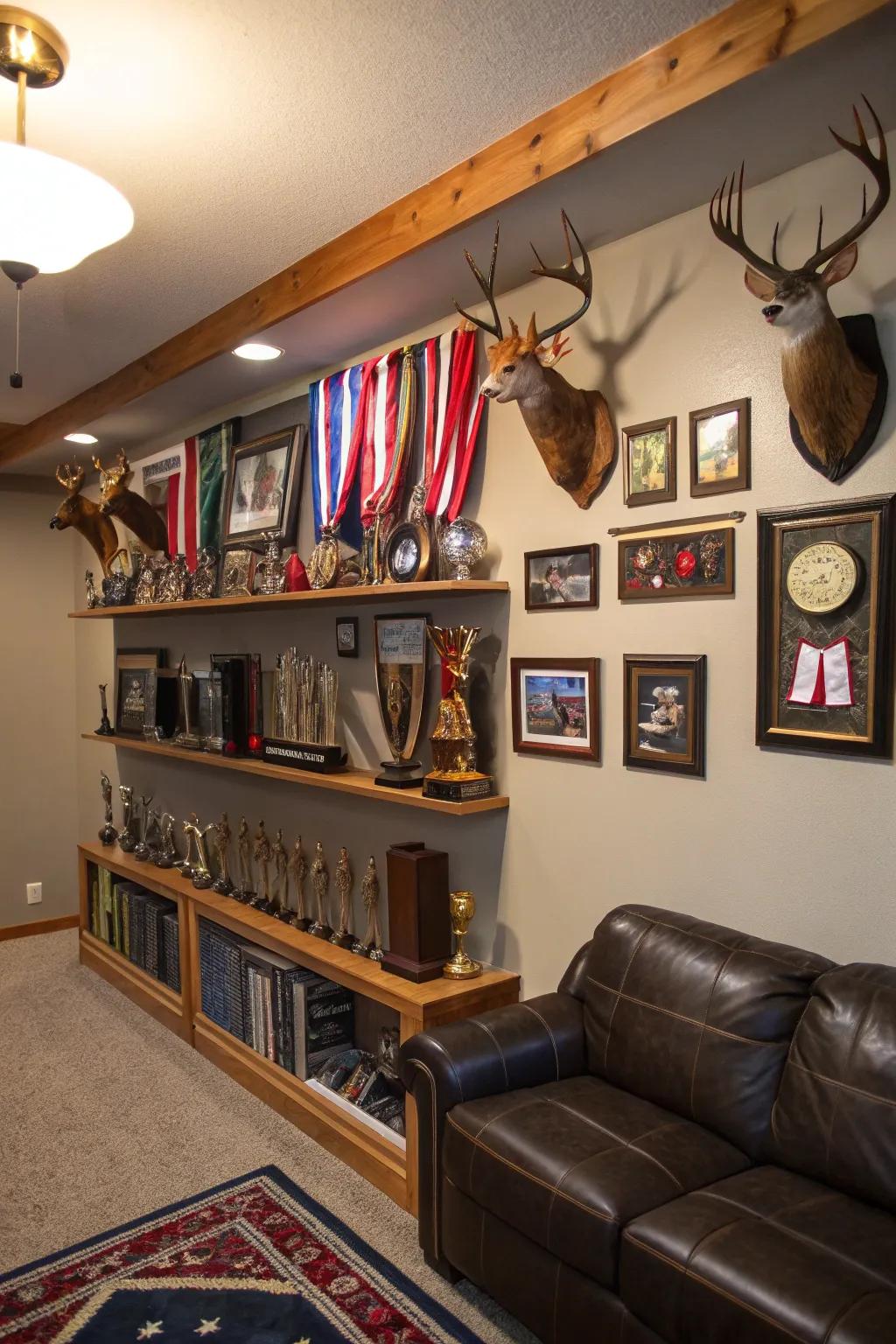Proudly display your trophies using fashionable shelving.