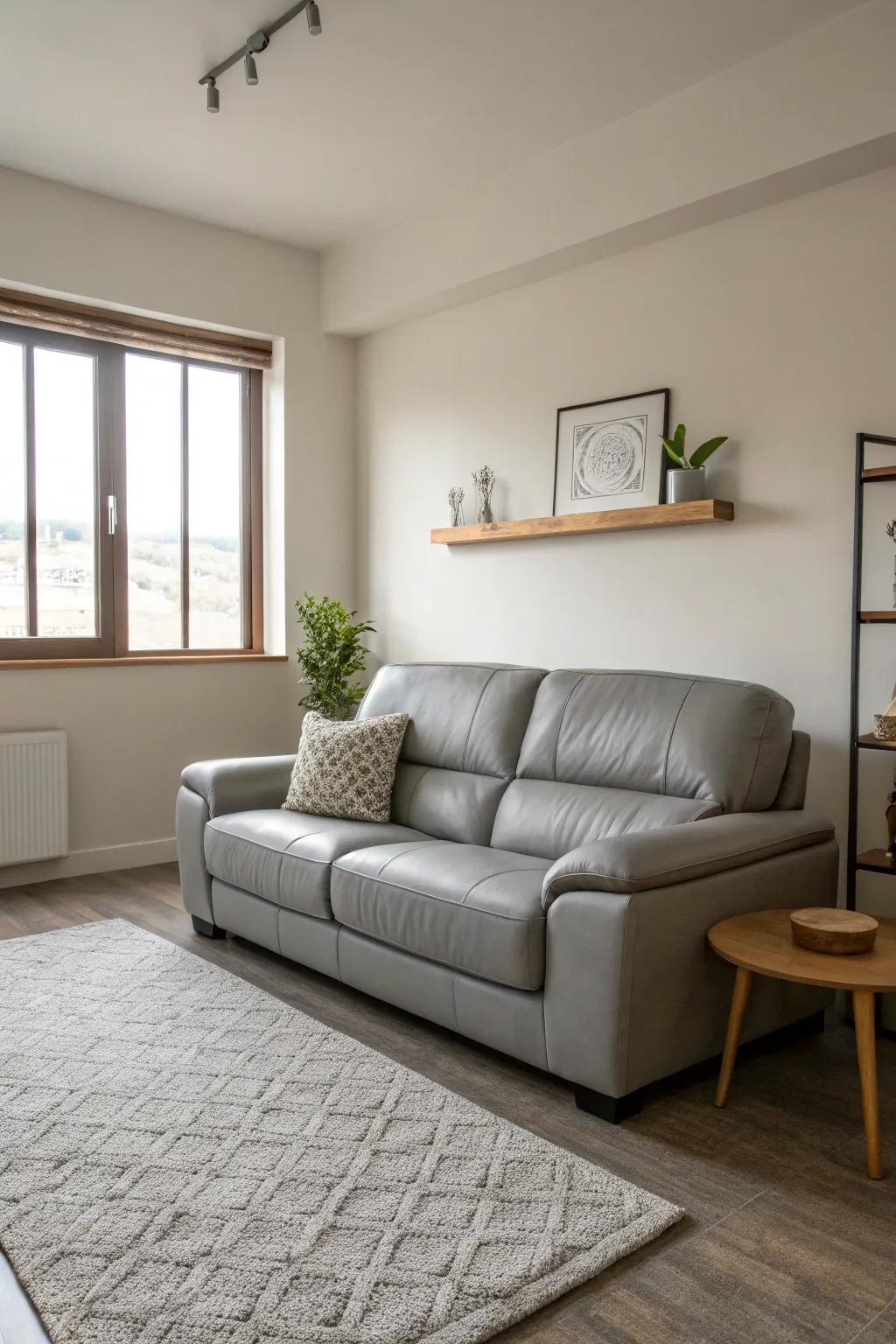 A minimalist living room with a focus on functionality and style.