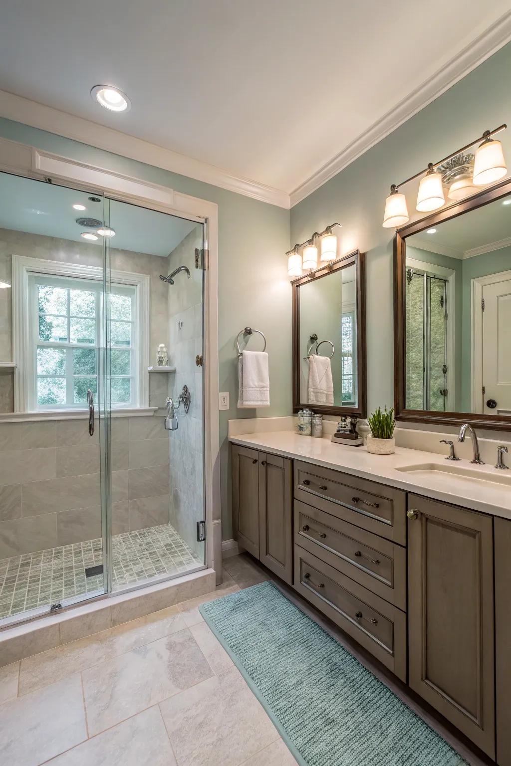 A stylish bathroom blending comfort with elegance.