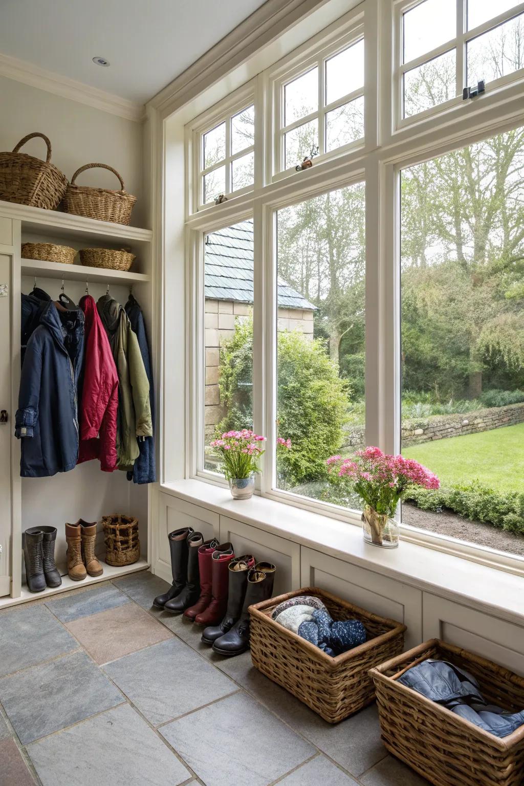 Expansive panes enhance the connection with nature.