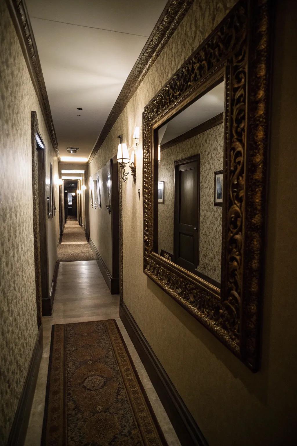 Mirrors help your hall appear wider.