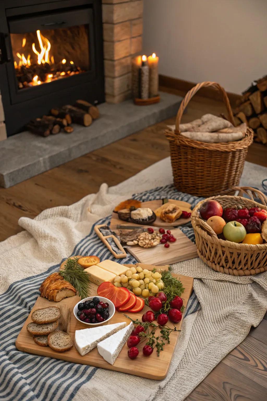 An alluring indoor winter feast, ideal for holiday get-togethers.